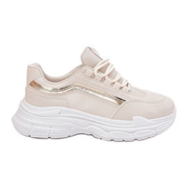 Sneakers Dámské sportovní boty na silné béžové podrážce béžový