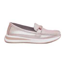 S.Barski Dámské kožené mokasíny S. Barski Gr51-598 Perl Pink růžový