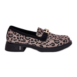 Suede Moccasins Dámské vinceza 66792 Šedý leopardský tisk šedá