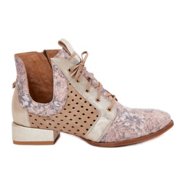 Kožené boty Maciejka Boots 05541-04 Béžový gold