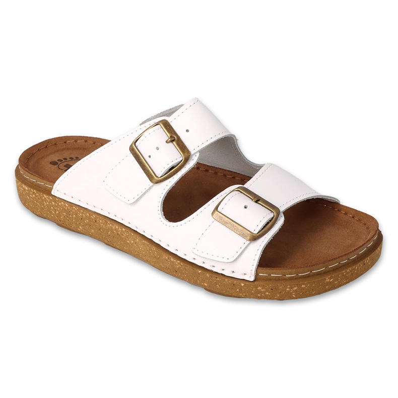 Pánské pantofle Dr.ORTO Befado, kožený spodek, 179M003, bílé bílý