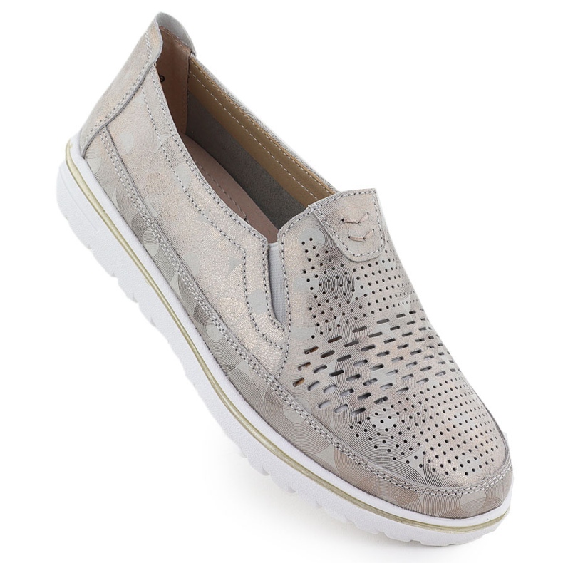 Evento Dámské kožené boty Openwork Golden Event 1653 zlatý