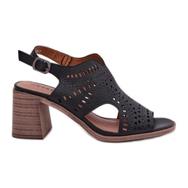 Openwork Dámské sandály na sloupu černé černá