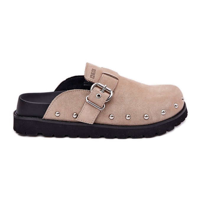 Suede Flip -Flops Dámské ucpávky na platformě Big Star RR274A376 BEIGE béžový