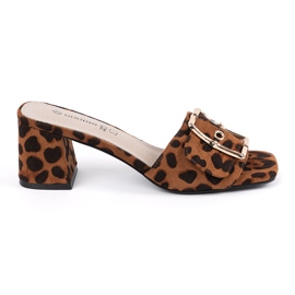 Goodin Tweed žabky na leopardním pístu hnědý