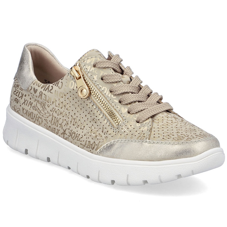 Dámské sportovní boty Beige Golden Rieker N1316-90 zlatý