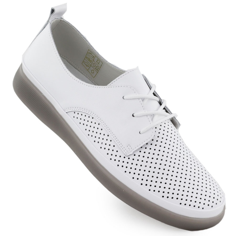 Dámská kožená bota Otevřená krajka -Up White Filippo 6788 bílý