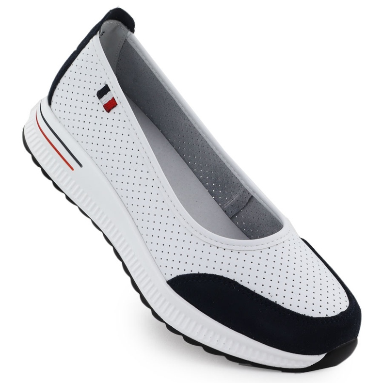 Otevřené kožené baleríny na platformě White Filippo 6134 bílý Otevřené kožené baleríny na platformě White Filippo 6134 bílý