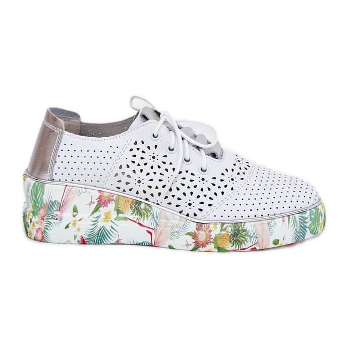 Dámská kožená boty Artiker 56C1799 Bílá a stříbrná bílý