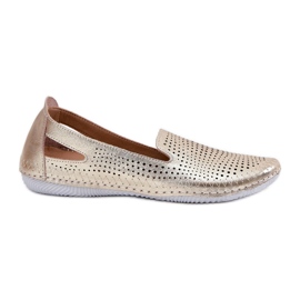 Ballerinas Openwork z přírodní kůže Artikera 56C2694 PLN zlatý