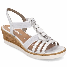 Dámské sandály pro Wedge s Elastics Silver Remonte R6264-92 stříbrný Dámské sandály pro Wedge s Elastics Silver Remonte R6264-92 stříbrný
