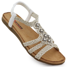Pohodlné sandály žen Slip -Up White Artiker 56C1323 bílý Pohodlné sandály žen Slip -Up White Artiker 56C1323 bílý
