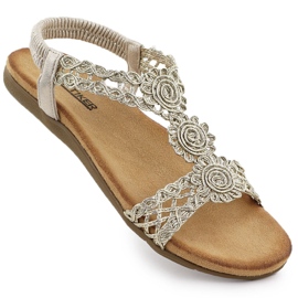 Pohodlné sandály žen Irsona Golden Artiker 56C1281 zlatý