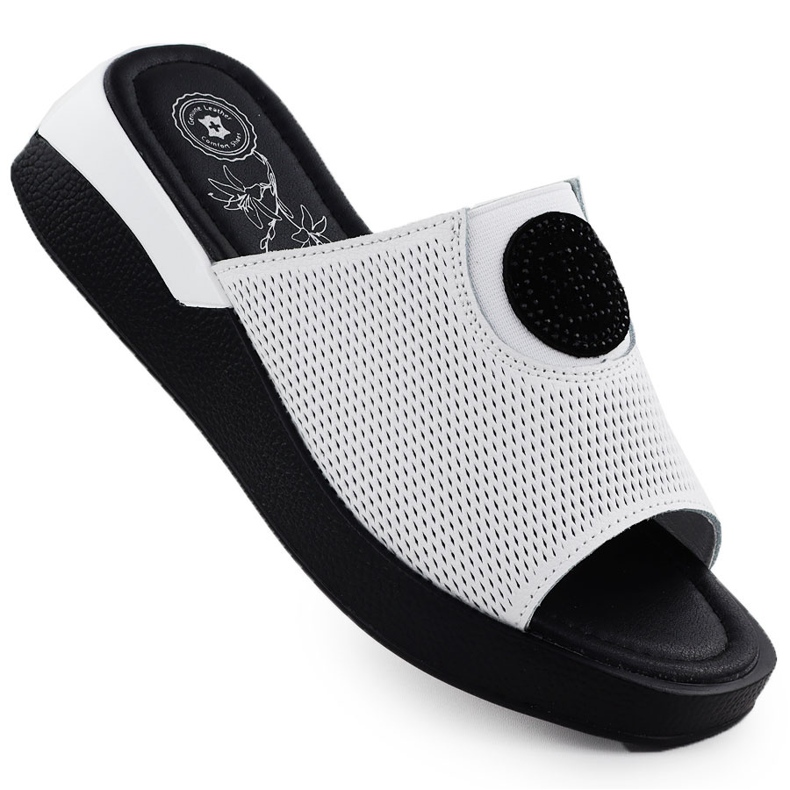 Dámské kožené žabky pohodlné bílé jezzi 8479 bílý Dámské kožené žabky pohodlné bílé jezzi 8479 bílý