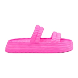 S.Barski Pěnové lehké ženské pantofle na platformě S. Barski ZK51-001 Fuchsia růžový