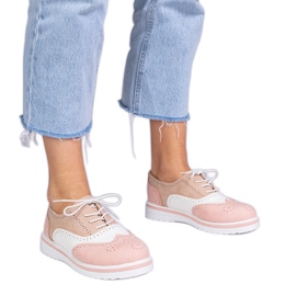 Růžové klasické boty Oxford růžový