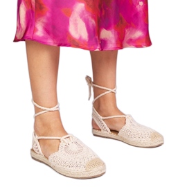 Ploché sandály Espadrilles béžový