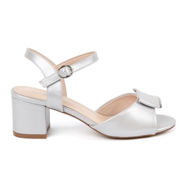 Sergio Leone Sandály na sloupu žen s otevřenou stříbrnou patou stříbrný