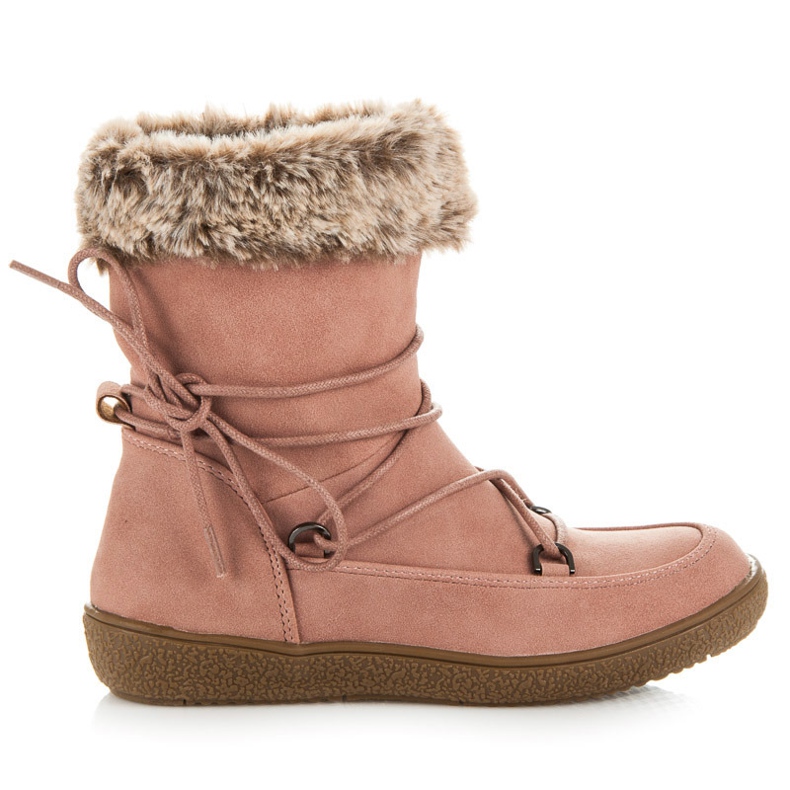 Kylie Boty s kožešinou růžový