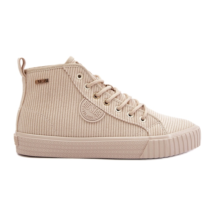 Izolované ženské tenisky Corduroy Big Star OO274771 Hi-Polish Beige System béžový