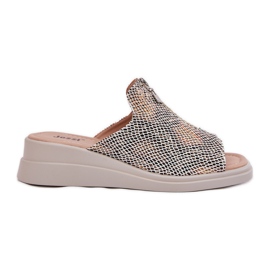 Dámské klíny s klínem se vzorem zvířat hradu béžový Dámské klíny s klínem se vzorem zvířat hradu béžový