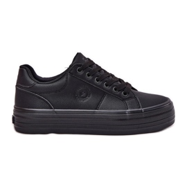 Dámské tenisky na ekologické kožené na platformě Big Star RR274299 Black černý