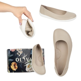 Olivier Minimalistické čerpadly naboso žen sklouzly 1771POL BEIGE béžový