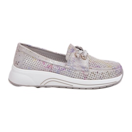 Semišové boty vyrobené z přírodní kůže na platformě Artiker 56C2104 šedá Semišové boty vyrobené z přírodní kůže na platformě Artiker 56C2104 šedá