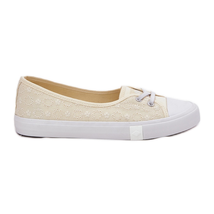 Tenisky ženských tenisek s výšivkou Lee Cooper LCW-25-31-3445L Beige béžový