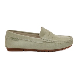 Dámské semišové mokasíny Big Star RR274945 Green zelený