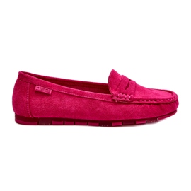 Dámské eko semišové mokasíny Big Star NN274934 Memory Foam System Fuchsia růžový