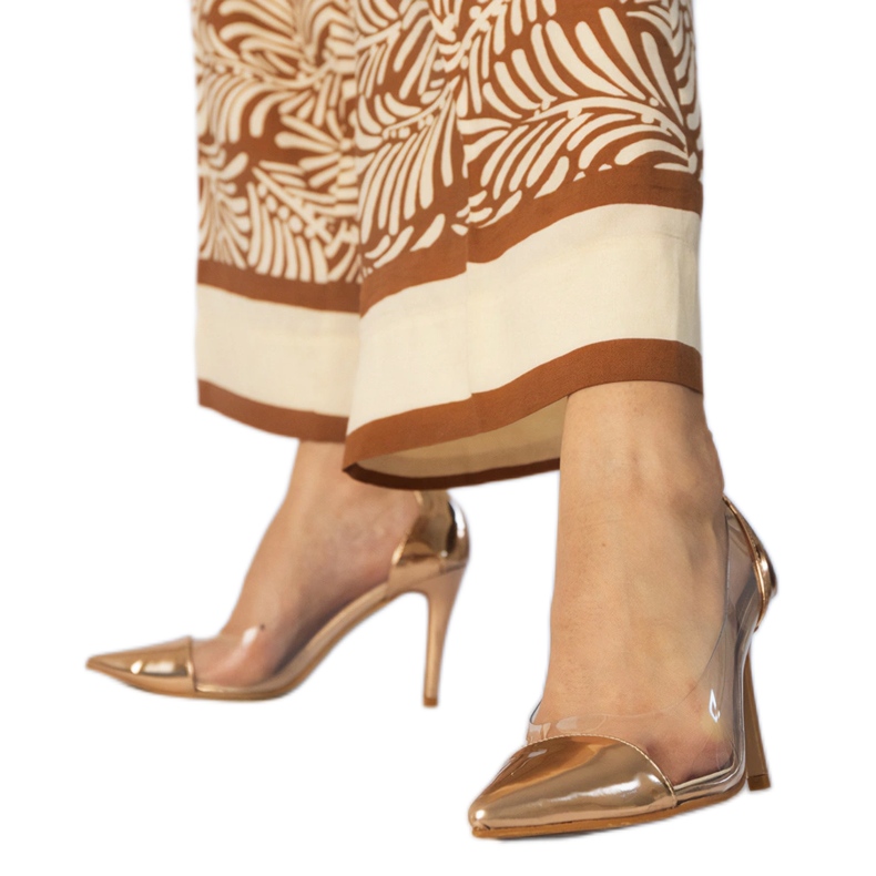 Klasická šampaňská čerpadla s průhledným svrškem zlatý