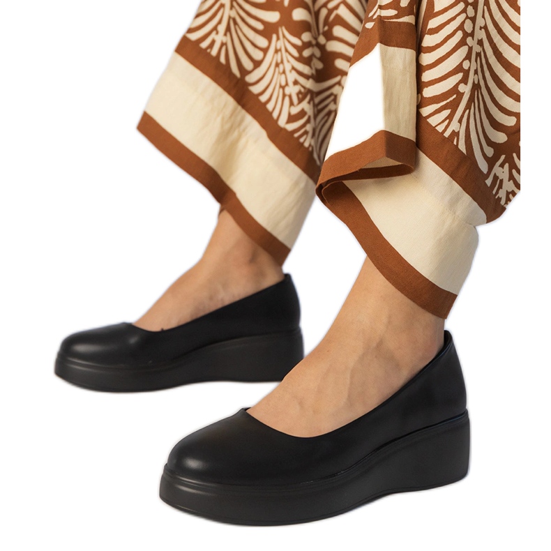 Černé boty na platformě Eco -Diather černá