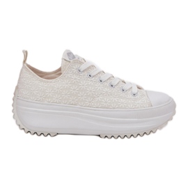 Dámské tenisky s výšivkou na platformě Lee Cooper LCW-25-31-3465L bílá bílý