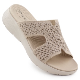 Dámské žabky na výšce Beige Vinceza 97300 béžový