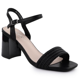 Dámské sandály na Black Vinceza 62228 Post černý