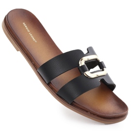 Dámské překlopení -Flips s dekorací Black Sergio Leone SK077H černý