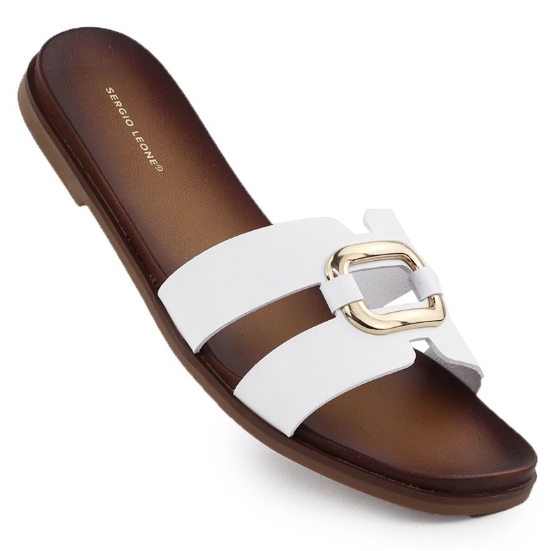 Dámské žabky s bílými Sergio Leone SK077H Dámské žabky s bílými Sergio Leone SK077H