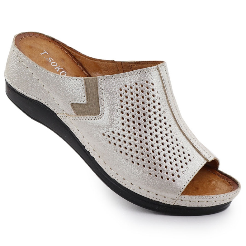 Dámské kožené klíny se zlatými klíny s Eraser T.Sokolski L25-157