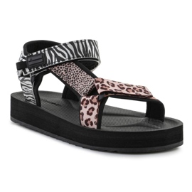 Sandály D.Franklin Forest High Strips Animal Print DFSH404002-ABLA černá