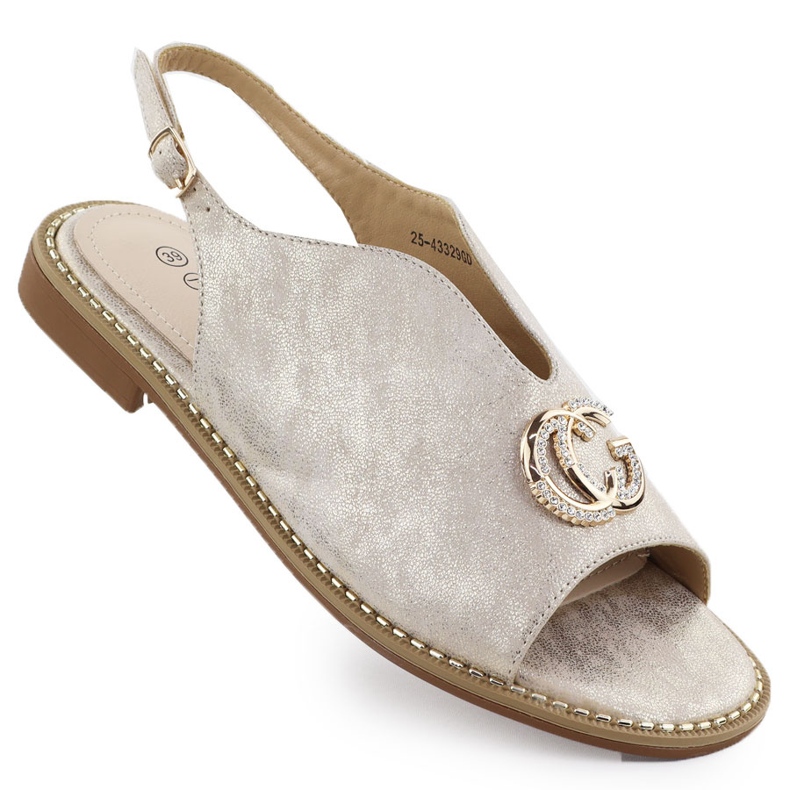 Dámské sandály se vybudovaly s ozdobou Golden 43329 Potocki zlatý