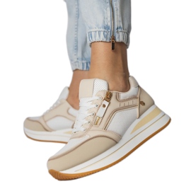 Béžové sportovní tenisky zdobené jezdcem béžový