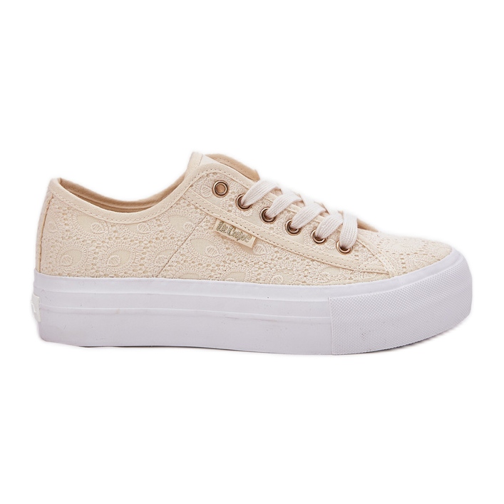 Dámské tenisky s Lace Lee Cooper LCW-25-31-3440L BEIGE béžový