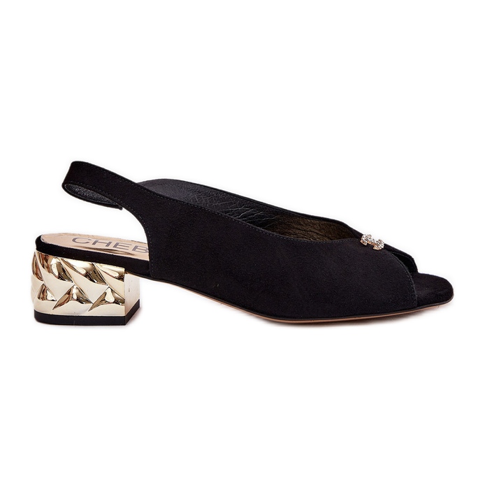 Suede Elegantní dámské sandály Chebello 4724 Black černá