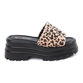 Seastar Pantofle na leopardové platformě hnědý