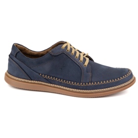 Antex Pánské kožené boty příležitostné model 313GT Navy Blue modrý Antex Pánské kožené boty příležitostné model 313GT Navy Blue modrý