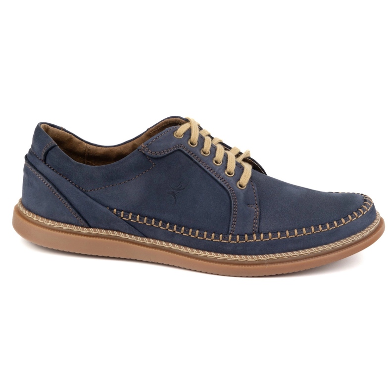 Antex Pánské kožené boty příležitostné model 313GT Navy Blue modrý