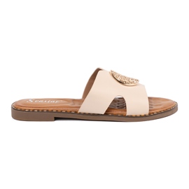 Seastar Světlo -bojovací klapky se zlatou dekorací béžový