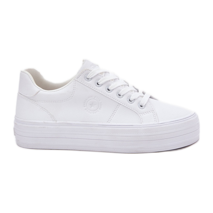 Big Star Dámské tenisky Eco Leather na velké hvězdě RR274298 Bílá platforma bílý Big Star Dámské tenisky Eco Leather na velké hvězdě RR274298 Bílá platforma bílý