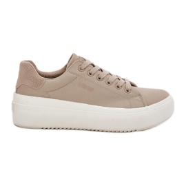 Dámské materiálové tenisky na platformě Big Star RR274465 BEIGE béžový Dámské materiálové tenisky na platformě Big Star RR274465 BEIGE béžový